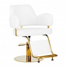 Professional hairdressing chair GABBIANO Linz NQ, white with gold details