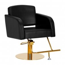 Professional hairdressing chair GABBIANO TURIN, black with gold details