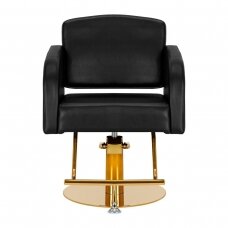 Profesionali kirpyklos kėdė GABBIANO TURIN, juoda su aukso spalvos detalėmis