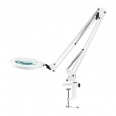 Профессиональная косметологическая LED лампа-лупа GLOW 308, крепится к поверхностям, белого цвета