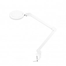 Professional cosmetology lamp-magnifying glass is attached to the table with light adjustment LED GLOW 8021