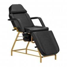 Profesionali kosmetologinė lova-kėdė grožio procedūroms 557G, juodai auksinės spalvos