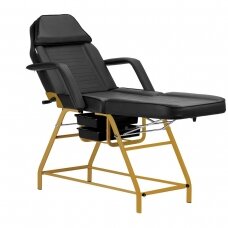 Профессиональная косметологическая кровать-кресло для косметических процедур 557G, цвет черный с золотом