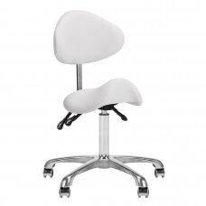 GIOVANNI CLASSIC 1004 profesionali meistro kėdė-balnas kosmetologams, baltos spalvos