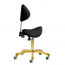 Профессиональное мастерское кресло-седло для косметологов с регулируемой спинкой GIOVANNI 1004, цвет черный