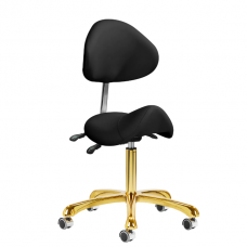 Профессиональное мастерское кресло-седло для косметологов с регулируемой спинкой GIOVANNI 1004, цвет черный
