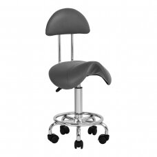 Professional master chair-saddle for beauticians 6001, grey color