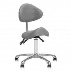 GIOVANNI CLASSIC 1004 профессиональное мастерское кресло-седло для косметологов, серого цвета