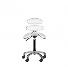 Профессиональное кресло-табурет СЕДЛО для мастера красоты АМ-880, белого цвета