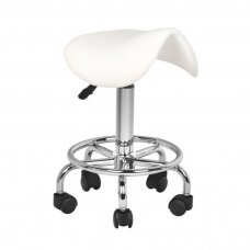Profesionali meistro kėdė-balnas kosmetologams bei grožio salonams 6010, baltos spalvos