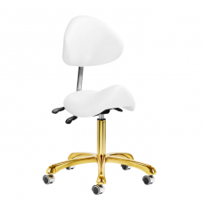 Профессиональное мастерское кресло-седло для косметологов с регулируемой спинкой GIOVANNI 1004, цвет белый