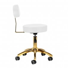 Professional master chair for beauticians AM-304G, white with gold details