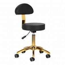 Профессиональное мастерское кресло для косметологов AM-304G, черное с золотыми деталями