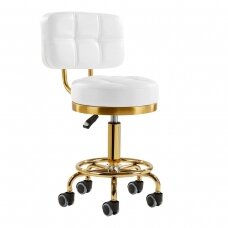 Профессиональное кресло-табурет для мастера красоты GOLD AM-830, белого цвета