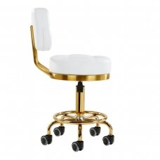 Профессиональное кресло-табурет для мастера красоты GOLD AM-830, белого цвета