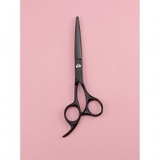 Professional scissors for barbers and hairdressers No. 6, black color