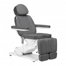 Профессиональное электрическое косметологическое кресло-кровать для процедур педикюра SILLON CLASSIC, 3 мотора, цвет серый