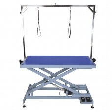 Профессиональный стол для стрижки животных Blovi Callisto с электрическим управлением, 125x65см, синего цвета