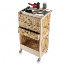 Professional hairdressing trolley TIMBER, wood color
