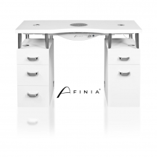 Profesionalus manikiūro stalas grožio salonui AFINIA BASIC, baltos spalvos