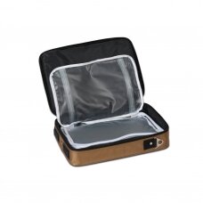 Professional portable bag for heating stones, brown