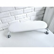 Professional oval manicure armrest for two lamps, white dotted color
