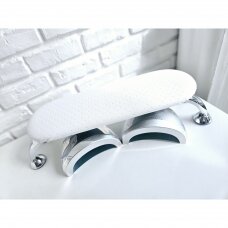 Professional oval manicure armrest for two lamps, white dotted color