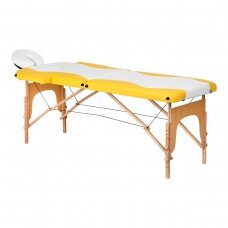 Профессиональный складной массажный стол FIZJO 2, белого с желтым цвета
