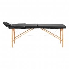 Profesionalus sulankstomas masažo stalas FIZJO LUX 2, juodos spalvos