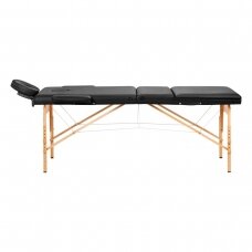 Profesionalus sulankstomas masažo stalas FIZJO LUX 3, juodos spalvos
