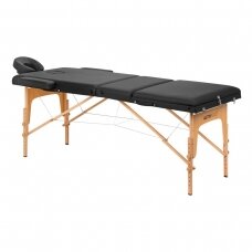 Profesionalus sulankstomas masažo stalas FIZJO LUX 3, juodos spalvos