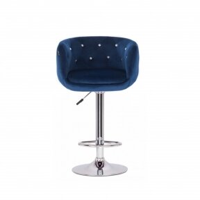 Professional chair for make-up specialists with crystals, blue velor
