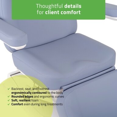 Professional electric cosmetology chair-bed, ELARA PRO 4, purple color
