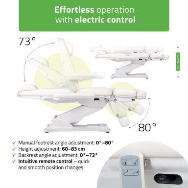 Professional electric cosmetology chair-bed, ELARA PRO 6P,