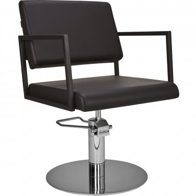 Professional hairdressing chair BLACK LOFT CHROME ROUND Professional hairdressing chair BLACK LOFT CHROME ROUND