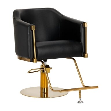 Professional hairdressing chair GABBIANO BURGOS, black and gold color Professional hairdressing chair GABBIANO BURGOS, black and gold color