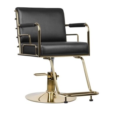 Professional hairdressing chair GABBIANO PRATO, black-gold color