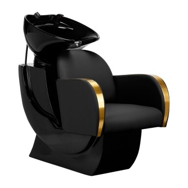 Professional hairdressing sink GABBIANO MALAGA, black with golden armrests Professional hairdressing sink GABBIANO MALAGA, black with golden armrests