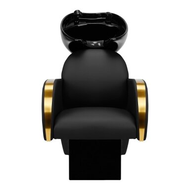 Professional hairdressing sink GABBIANO MALAGA, black with golden armrests Professional hairdressing sink GABBIANO MALAGA, black with golden armrests