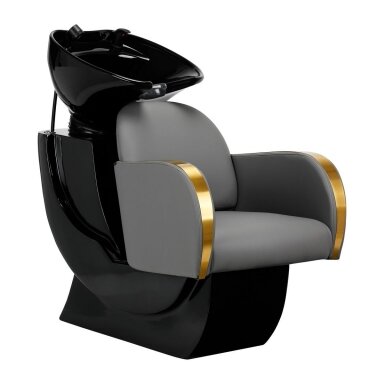 Professional hairdressing sink GABBIANO MALAGA, gray with golden armrests Professional hairdressing sink GABBIANO MALAGA, gray with golden armrests
