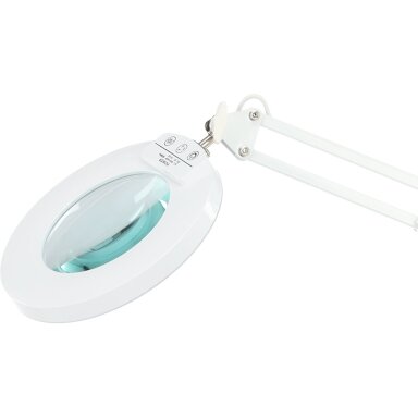 Professional cosmetic LED lamp-magnifying glass CALISSIMO is fixed to surfaces, white color Professional cosmetic LED lamp-magnifying glass CALISSIMO is fixed to surfaces, white color