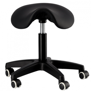 Professional saddle craftsman chair with wheels, CALISSIMO S-024-BLACK Professional saddle craftsman chair with wheels, CALISSIMO S-024-BLACK