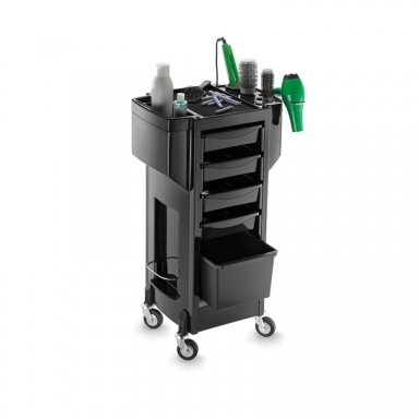 Professional hairdressing trolley LAGOON PERM BRUSH SUPER, black color Professional hairdressing trolley LAGOON PERM BRUSH SUPER, black color