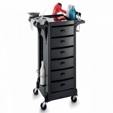 Professional hairdressing trolley MOVE EXCEL PERM COLOR, black color Professional hairdressing trolley MOVE EXCEL PERM COLOR, black color