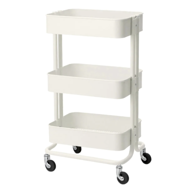 Professional cosmetology trolley HS05, white color
