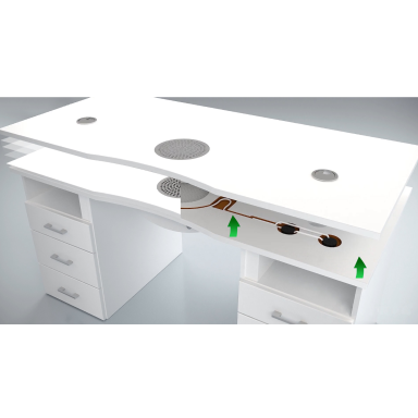 Professional manicure table for beauty salon AFINIA PRESTIGE, white color Professional manicure table for beauty salon AFINIA PRESTIGE, white color
