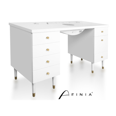 Professional manicure table for beauty salon AFINIA RETRO, white color Professional manicure table for beauty salon AFINIA RETRO, white color