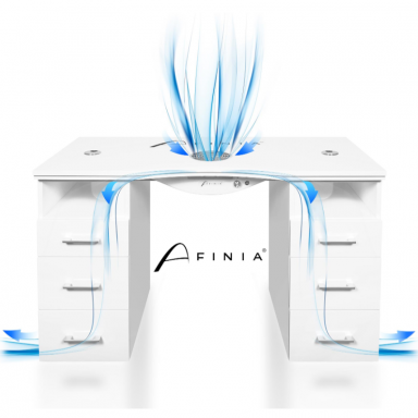 Professional manicure table for beauty salon AFINIA PRESTIGE, white color Professional manicure table for beauty salon AFINIA PRESTIGE, white color