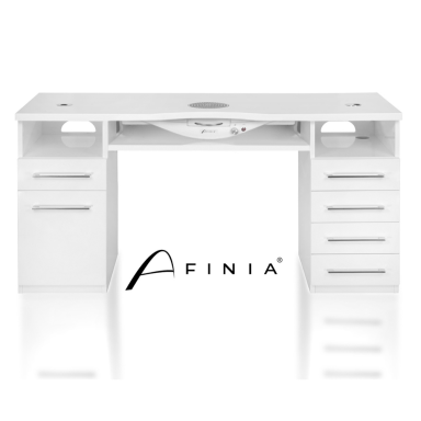 Professional manicure table for beauty salon AFINIA FULL-BODIED SK03, white color Professional manicure table for beauty salon AFINIA FULL-BODIED SK03, white color