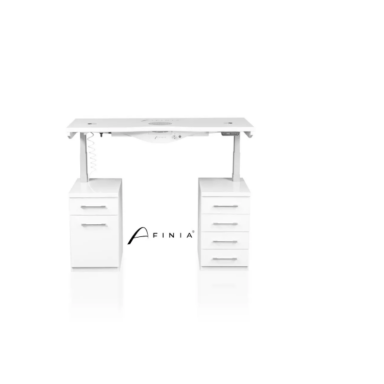 Professional manicure table for beauty salon AFINIA UP&DOWN, white color Professional manicure table for beauty salon AFINIA UP&DOWN, white color